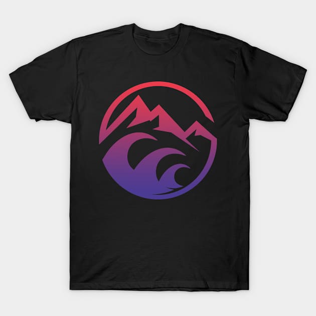 mountain ocean twilight T-Shirt by pholange